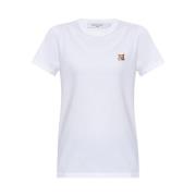 Maison Kitsuné T-shirt med logotyp White, Dam