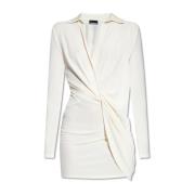 Jacquemus Bahia dekorativ draperad klänning White, Dam