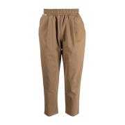Family First Beige Tapered Cropped Byxor Beige, Herr