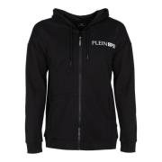 Plein Sport Bekväm och snygg zip-up huvtröja för män Black, Herr