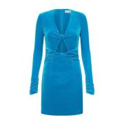 Rebecca Vallance Turkos Velvet Cut-Out Klänning Blue, Dam