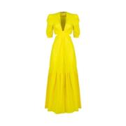 Twinset Lång klänning Yellow, Dam