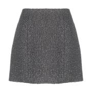 Patou Antracitgrå Textured-Knit Minikjol Gray, Dam