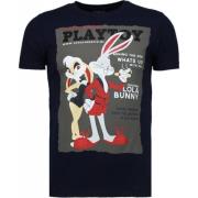 Local Fanatic Playtoy Bunny Rhinestone - Herr T Shirt - 5086N Blue, He...
