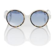 Frankie Morello Vita runda solglasögon med blåtonade linser White, Uni...