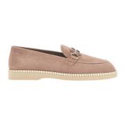 Hogan Suede Deconstructed Moccasin Loafers Pink, Dam