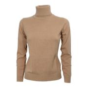 Cashmere Company Rullkrage i kashmir ull och siden Beige, Dam