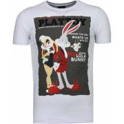 Local Fanatic Playtoy Bunny Rhinestone - T Shirt Herr - 5086W White, H...