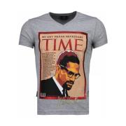 Local Fanatic Malcolm X Time - Herr T Shirt - 4294G Gray, Herr