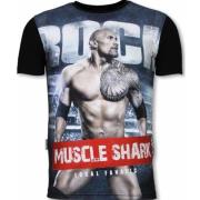 Local Fanatic Muscle shark rock rhinestone - Herr t shirt - 11-6289Z B...