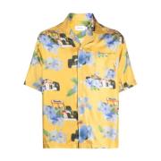 Rhude Silkesskjorta med Blommönster Yellow, Herr
