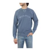 Woolrich Varsity Crewneck Sweatshirt för Män Blue, Herr