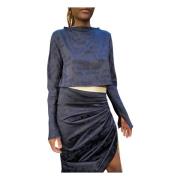 Ahlvar Gallery Lola support women cropped blouse midnight blue Blue, D...