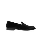 Scarosso George Velvet Slip-On Kvällsloafers Black, Herr