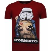Local Fanatic Stormbitch Rhinestone - T Shirt Herr - 5770B Red, Herr