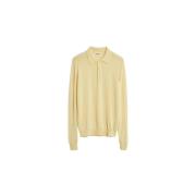 Tricot Polo shirt i extra fin ull Yellow, Herr
