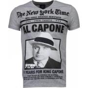 Local Fanatic Al Capone Rhinestone - T Shirt Herr - 4784G Gray, Herr