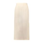 Maison Margiela Elegant Gul Sidenkjol Beige, Dam