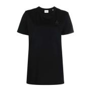 Isabel Marant Étoile Logo-print Ekologisk Bomull T-shirt Black, Dam