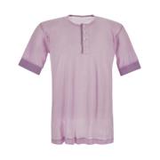 Maison Margiela Knäppt Sidenblandad T-Shirt Purple, Herr