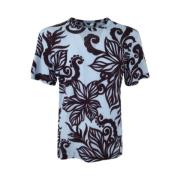 Dries Van Noten Grafiskt Tryck T-shirts och Polos Blue, Herr