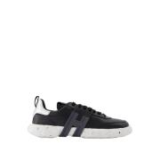 Hogan Svarta Läder 3R Allacciato H Sneakers Black, Dam