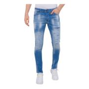 Local Fanatic Blå Ripped Skater Jeans Herr Slim Fit -1078 Blue, Herr