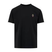 Marcelo Burlon Svart T-shirt med Grafiskt Tryck och Logotyp Black, Her...