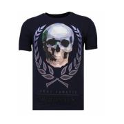 Local Fanatic Skull Originals Rhinestone - Herr T shirt - 13-6224N Blu...