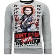 Local Fanatic Exklusiv Pullover - Bloody Chucky Angry Print Gray, Herr