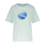 Jane Lushka Ekologisk Bomull T-shirt med Livlig Wife Print Blue, Dam