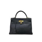 Hermès Vintage Begagnad Svartläder Hermès Kelly Black, Dam