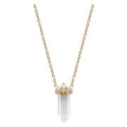 Nialaya Clear Quartz Crystal Necklace with Engraved Evil Eye Detail Wh...