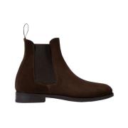 Scarosso Mörkbruna Mocka Chelsea Boots Brown, Dam