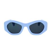 Ambush Geometriska blå solglasögon med djärv ram och blåa linser Blue,...