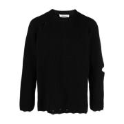 A Paper Kid Round-neck Knitwear Black, Herr