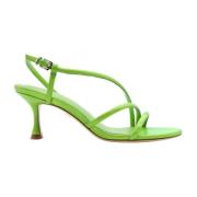 Lola Cruz Smala högklackade sandaler Green, Dam