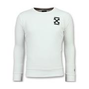 Local Fanatic Off Cross Sweater - New Sweatshirt Herr - 6356W White, H...
