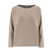 Le Tricot Perugia Round-neck Knitwear Beige, Dam