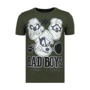 Local Fanatic Beagle Boys Rhinestones - Rolig T-shirt Herr - 6319G Gre...