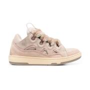 Lanvin Pink/Green Curb Lace-Up Sneakers Beige, Dam