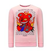 True Rise Tröja med hög krage Monster Teddy Bear - 3631 Pink, Herr