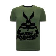 Local Fanatic T Shirt Med Tryck Fast and Furious Green, Herr