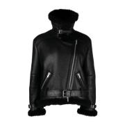 Saint Laurent Noir Skinnjacka med Dragkedja Black, Dam