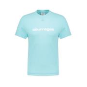 Courrèges Klassisk Vit T-Shirt för Män Blue, Herr