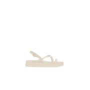 Ancient Greek Sandals Platta sandaler med eleganta remmar White, Dam