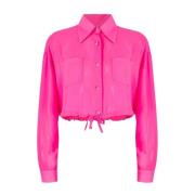 Liu Jo Crop Skjorta med Justerbar Nederkant Pink, Dam