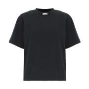Heron Preston Svart Bomull T-shirt med Broderad Logotyp Black, Dam