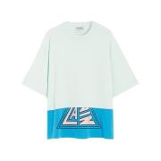 Lanvin Texturerad Triangeltryck T-Shirt Blue, Herr