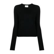 Forte Forte Vanlig Crewneck Ull-Kashmir Tröja Black, Dam